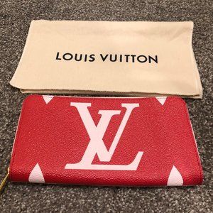 LV Louis Vuitton Rouge Red/Pink Monogram Zippy Wallet